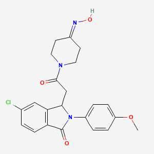 molecular formula C22H22ClN3O4 B12692691 4-Piperidinone, 1-((6-chloro-2,3-dihydro-2-(4-methoxyphenyl)-3-oxo-1H-isoindol-1-yl)acetyl)-,4-oxime CAS No. 103255-58-9