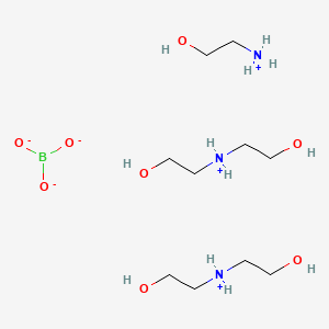 molecular formula C10H32BN3O8 B12692705 Bis(bis(2-hydroxyethyl)ammonium) (2-hydroxyethyl)ammonium orthoborate CAS No. 85252-30-8