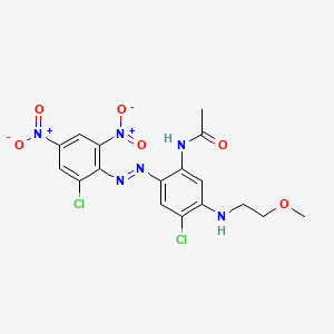 molecular formula C17H16Cl2N6O6 B12692733 N-[4-Chloro-2-[(2-chloro-4,6-dinitrophenyl)azo]-5-[(2-methoxyethyl)amino]phenyl]acetamide CAS No. 82457-20-3