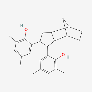 molecular formula C26H32O2 B12692741 2,2'-(Octahydro-4,7-methano-1H-indenediyl)bis(4,6-xylenol) CAS No. 93920-18-4