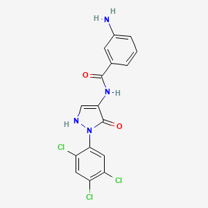 molecular formula C16H11Cl3N4O2 B12692766 3-Amino-N-(2,5-dihydro-5-oxo-1-(2,4,5-trichlorophenyl)-1H-pyrazol-4-yl)benzamide CAS No. 97635-51-3