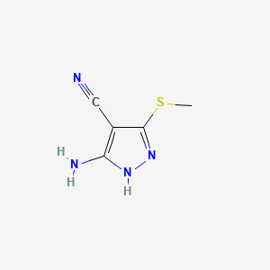 3-Amino-5-(methylthio)-1H-pyrazole-4-carbonitrile