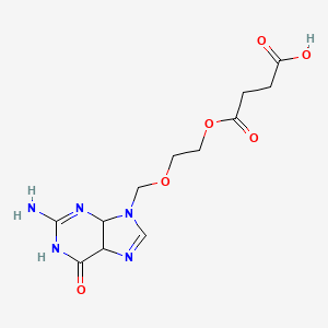 molecular formula C12H17N5O6 B12692783 4-(2-((2-Amino-6-oxo-1,4,5,6-tetrahydro-9H-purin-9-yl)methoxy)ethoxy)-4-oxobutanoic acid CAS No. 84499-67-2