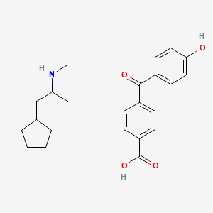 molecular formula C23H29NO4 B12692805 Cyclopentamine hydroxybenzoylbenzoate CAS No. 74332-44-8