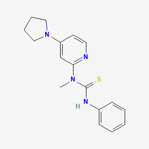 molecular formula C17H20N4S B12692821 N-Methyl-N'-phenyl-N-(4-(1-pyrrolidinyl)-2-pyridinyl)thiourea CAS No. 75291-68-8