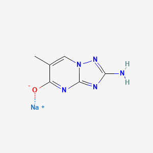 molecular formula C6H6N5NaO B12692826 Sodium 2-amino-6-methyl-[1,2,4]triazolo[1,5-A]pyrimidin-5-olate CAS No. 97337-84-3