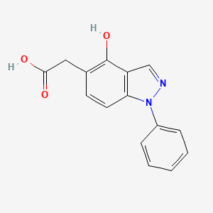 molecular formula C15H12N2O3 B12692828 4-Hydroxy-1-phenyl-1H-indazole-5-acetic acid CAS No. 142504-00-5