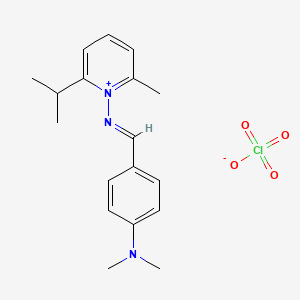 molecular formula C18H24ClN3O4 B12692840 Pyridinium, 1-(((4-(dimethylamino)phenyl)methylene)amino)-2-methyl-6-(1-methylethyl)-, perchlorate CAS No. 121774-67-2