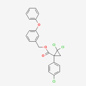molecular formula C23H17Cl3O3 B12692860 (3-Phenoxyphenyl)methyl 2,2-dichloro-1-(4-chlorophenyl)cyclopropane-1-carboxylate CAS No. 63935-30-8