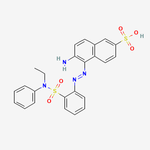 molecular formula C24H22N4O5S2 B12692893 6-Amino-5-((2-((ethylphenylamino)sulphonyl)phenyl)azo)naphthalene-2-sulphonic acid CAS No. 85455-40-9