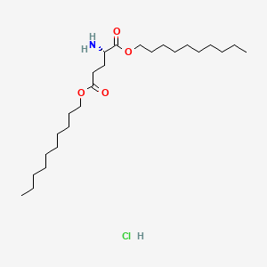 molecular formula C25H50ClNO4 B12692918 L-Glutamic acid, didecyl ester, hydrochloride CAS No. 94856-86-7