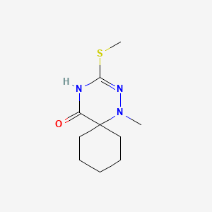molecular formula C10H17N3OS B12692923 1-Methyl-3-(methylthio)-1,2,4-triazaspiro(5.5)undec-3-en-5-one CAS No. 59153-06-9