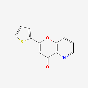 molecular formula C12H7NO2S B12692933 4H-Pyrano(3,2-b)pyridin-4-one, 2-(2-thienyl)- CAS No. 148190-31-2