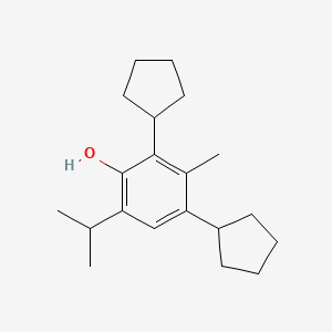 molecular formula C20H30O B12692937 2,4-Dicyclopentyl-6-isopropyl-m-cresol CAS No. 94022-20-5