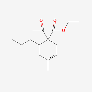 molecular formula C15H24O3 B12692950 Ethyl 1-acetyl-4-methyl-6-propylcyclohex-3-ene-1-carboxylate CAS No. 83878-03-9