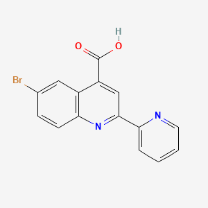 molecular formula C15H9BrN2O2 B1269296 6-Bromo-2-pyridin-2-ylquinoline-4-carboxylic acid CAS No. 5109-98-8