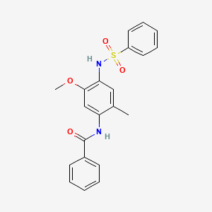 molecular formula C21H20N2O4S B12692968 N-(5-Methoxy-2-methyl-4-((phenylsulphonyl)amino)phenyl)benzamide CAS No. 94232-02-7
