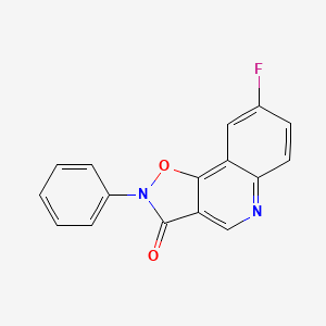 molecular formula C16H9FN2O2 B12692976 Isoxazolo(4,5-c)quinolin-3(2H)-one, 8-fluoro-2-phenyl- CAS No. 103802-25-1