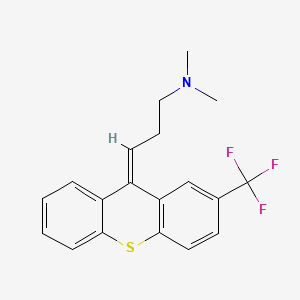 molecular formula C19H18F3NS B12692979 (Z)-N,N-Dimethyl-3-[2-(trifluoromethyl)-9H-thioxanthen-9-ylidene]propylamine CAS No. 47346-97-4