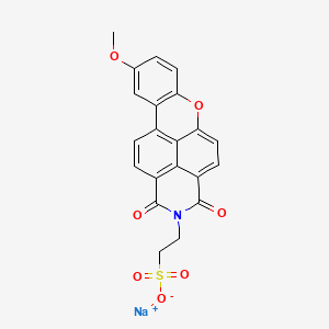 molecular formula C21H14NNaO7S B12692984 Sodium 9-methoxy-1,3-dioxo-1H-xantheno(2,1,9-def)isoquinoline-2(3H)-ethanesulphonate CAS No. 59454-19-2