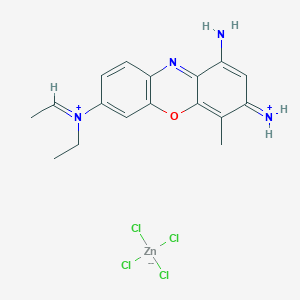 molecular formula C17H20Cl4N4OZn B12693017 1,3-Diamino-7-(diethylammonio)-4-methylphenoxazin-5-ium tetrachlorozincate(2-) CAS No. 84642-69-3