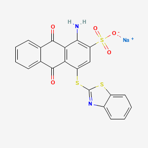 molecular formula C21H11N2NaO5S3 B12693018 Sodium 1-amino-4-(2-benzothiazol-ylthio)-9,10-dihydro-9,10-dioxoanthracene-2-sulphonate CAS No. 3767-77-9