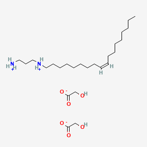 molecular formula C25H52N2O6 B12693044 (Z)-N-Octadec-9-enylpropane-1,3-diyldiammonium bis(hydroxyacetate) CAS No. 93859-51-9