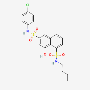 molecular formula C20H21ClN2O5S2 B12693065 N1-Butyl-N6-(4-chlorophenyl)-8-hydroxynaphthalene-1,6-disulphonamide CAS No. 75935-42-1