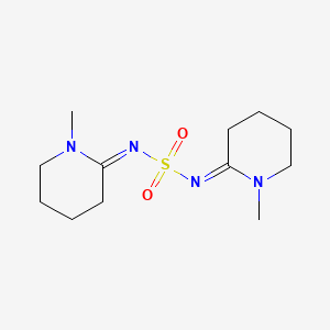 molecular formula C12H22N4O2S B12693069 Bis(1-methyl-2-piperidinylidene)sulfamide CAS No. 126826-76-4