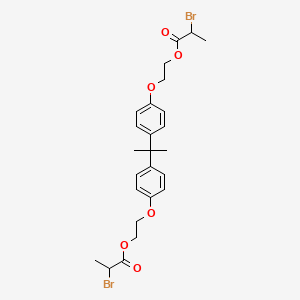 molecular formula C25H30Br2O6 B12693077 (1-Methylethylidene)bis(4,1-phenyleneoxyethane-2,1-diyl) bis(2-bromopropionate) CAS No. 93962-75-5