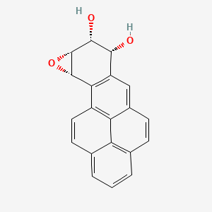 molecular formula C20H14O3 B12693105 Benzo(10,11)chryseno(3,4-b)oxirene-7,8-diol, 7,8,8a,9a-tetrahydro-, (7alpha,8alpha,8abeta,9abeta)- CAS No. 64912-50-1