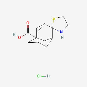 molecular formula C13H20ClNO2S B12693119 Spiro(thiazolidine-2,2'-tricyclo(3.3.1.1(sup 3,7))decane)-5'-carboxylic acid, hydrochloride CAS No. 159553-32-9