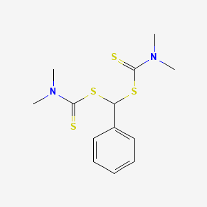 molecular formula C13H18N2S4 B12693149 Benzylidene bis(dimethyldithiocarbamate) CAS No. 49773-60-6