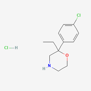 molecular formula C12H17Cl2NO B12693192 2-(4-Chlorophenyl)-2-ethylmorpholine hydrochloride CAS No. 109461-23-6