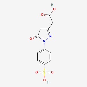 molecular formula C11H10N2O6S B12693218 4,5-Dihydro-5-oxo-1-(4-sulphophenyl)-1H-pyrazole-3-acetic acid CAS No. 71872-96-3