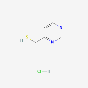 molecular formula C5H7ClN2S B12693221 Pyrimidine-4-methanethiol, hydrochloride CAS No. 119396-01-9