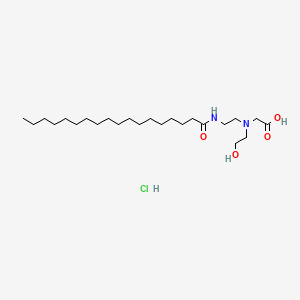 molecular formula C24H49ClN2O4 B12693223 N-(2-Hydroxyethyl)-N-(2-((1-oxooctadecyl)amino)ethyl)glycine monohydrochloride CAS No. 95046-22-3