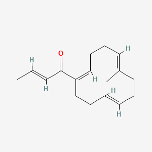 molecular formula C17H24O B12693227 Crotonylmethyl-1,5,9-cyclododecatriene CAS No. 71735-80-3