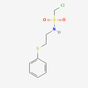 molecular formula C9H12ClNO2S2 B12693230 1-Chloro-N-(2-(phenylthio)ethyl)methanesulfonamide CAS No. 51706-49-1