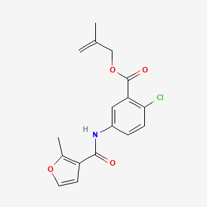 molecular formula C17H16ClNO4 B12693233 Benzoic acid, 2-chloro-5-(((2-methyl-3-furanyl)carbonyl)amino)-, 2-methyl-2-propenyl ester CAS No. 178869-92-6