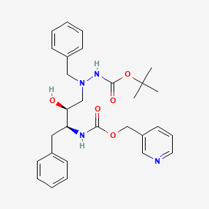 molecular formula C29H36N4O5 B12693244 5S-((3-Pyridinyl)methoxycarbonyl)amino-2-t-butyloxycarbonylamino-4S-hydroxy-1,6-diphenyl-2-azahexane CAS No. 162739-21-1
