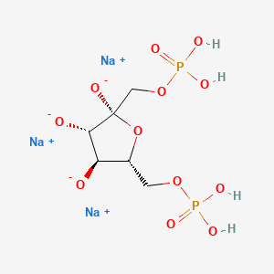molecular formula C6H11Na3O12P2 B12693280 beta-D-Fructofuranose, 1,6-bis(dihydrogen phosphate), trisodium salt CAS No. 94333-58-1