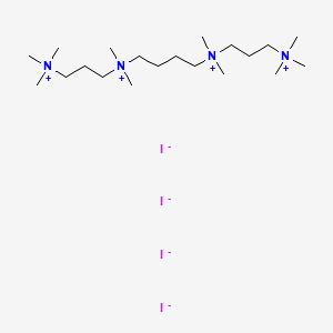 molecular formula C20H50I4N4 B12693303 N,N,N',N'-Tetramethyl-N,N'-bis(3-(trimethylammonio)propyl)-1,4-butanediaminium tetraiodide CAS No. 20224-28-6