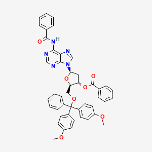 molecular formula C45H39N5O7 B12693321 N-Benzoyl-5'-O-(bis(4-methoxyphenyl)phenylmethyl)-2'-deoxyadenosine 3'-benzoate CAS No. 93966-66-6