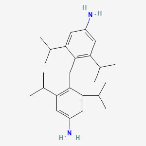 molecular formula C25H38N2 B12693389 Benzenamine, 4,4'-methylenebis(3,5-bis(1-methylethyl)- CAS No. 75790-85-1