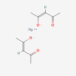 molecular formula C10H14HgO4 B12693390 Mercury, bis(2,4-pentanedionato-kappaO,kappaO')-, (T-4)- CAS No. 14024-55-6