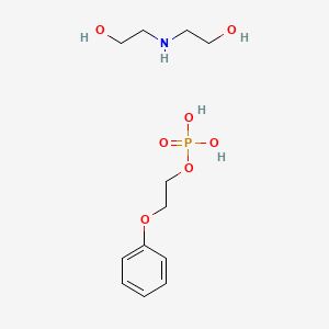 molecular formula C12H22NO7P B12693423 Phenoxyethanol, phosphated, diethanolamine salt CAS No. 72283-42-2