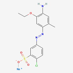 molecular formula C15H15ClN3NaO4S B12693449 Sodium 5-((4-amino-5-ethoxy-o-tolyl)azo)-2-chlorobenzenesulphonate CAS No. 84912-15-2