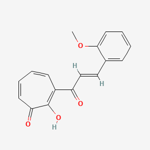 molecular formula C17H14O4 B12693456 2-Hydroxy-3-(3-(2-methoxyphenyl)acryloyl)-2,4,6-cycloheptatrien-1-one CAS No. 1400475-07-1