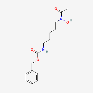 molecular formula C15H22N2O4 B12693462 Carbamic acid, (5-(acetylhydroxyamino)pentyl)-, phenylmethyl ester (9ci) CAS No. 92700-68-0